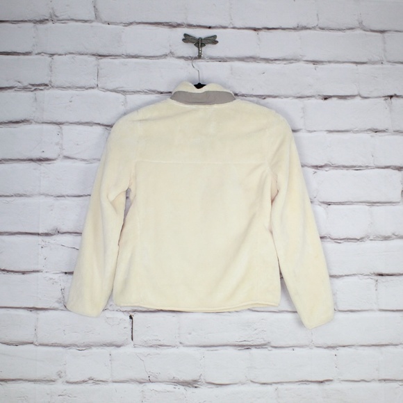 NEW LL Bean High Pile Fleece T Snap Pullover Cream - Picture 4 of 8